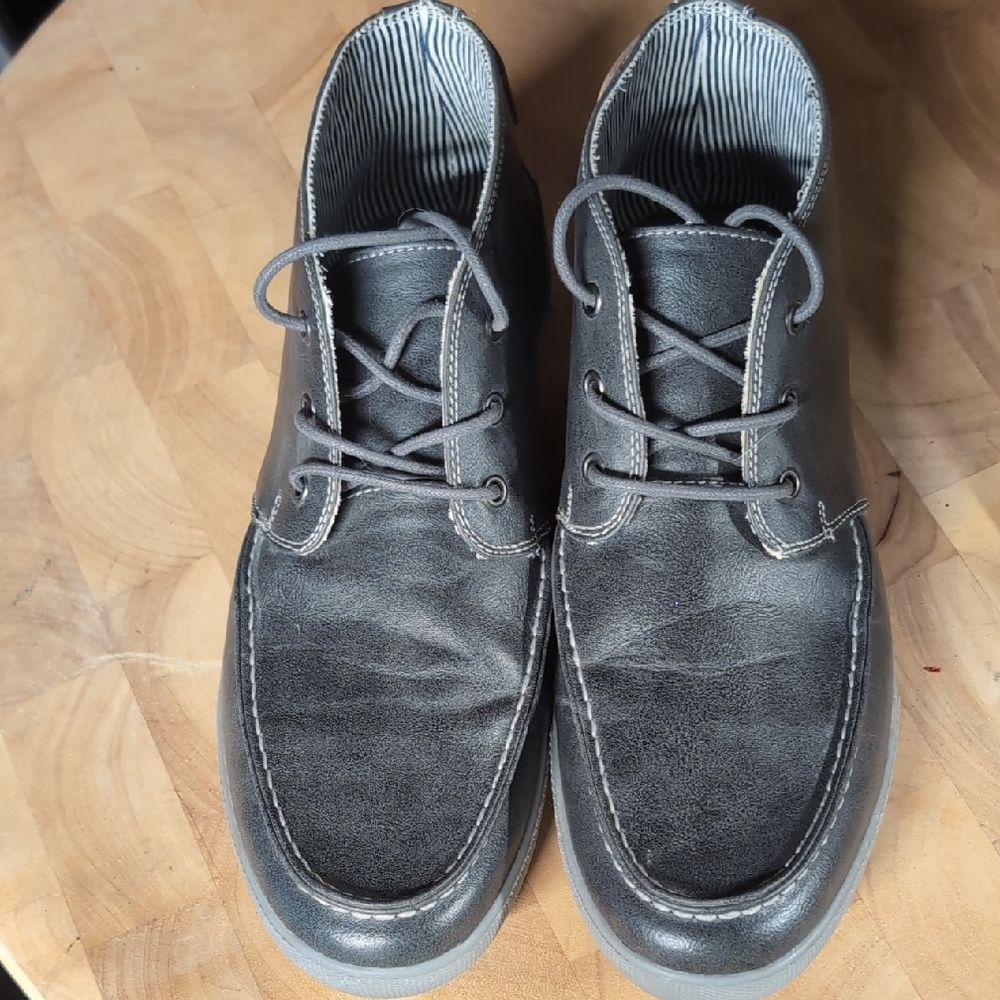 Men's Gray Leather Shoes